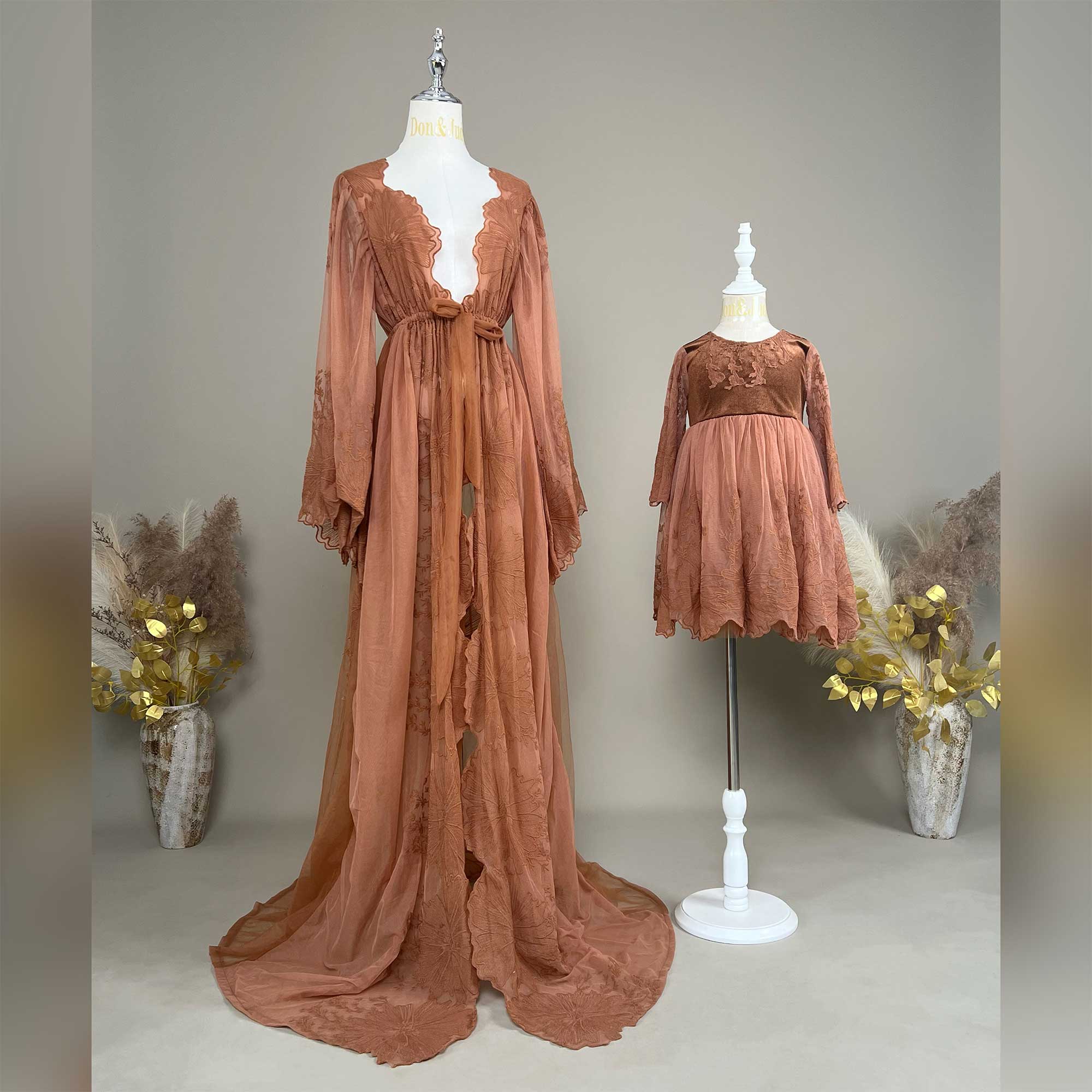 Women Formal Wear Photoshoot - Don&Judy Bohe tiulowa haftowana koronkowa sukienka