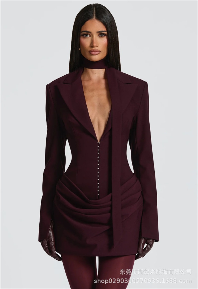 Women Formal Wear Coat - Długi szal damski, garnitur, marynarka jednoczęściowa