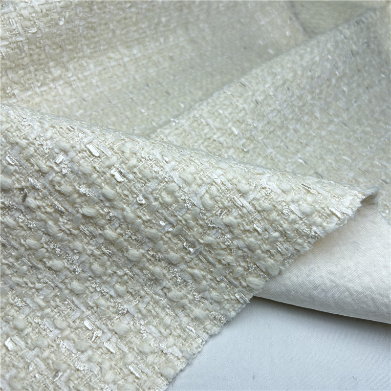 Tailored Coat Wool - Beżowy francuski luksusowy drapowany frędzel tkany