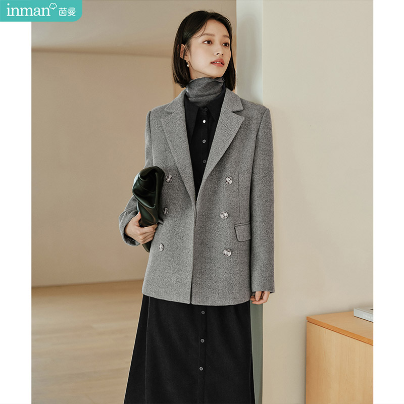 Tailored Coat Wool - Płaszcz Inman z wełnianą wstawką, nowy