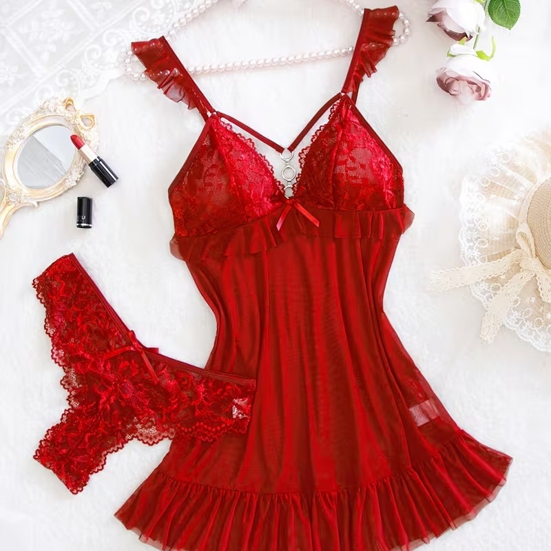 Women'S Formal Wear Wedding - 2026 Nowy Czerwony Seksowny Komplet Bielizny