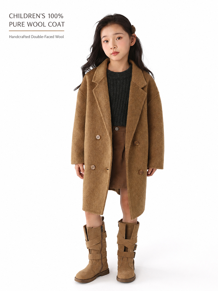 Tailored Coat Wool - Dziecięcy płaszcz z czystej wełny 100%,