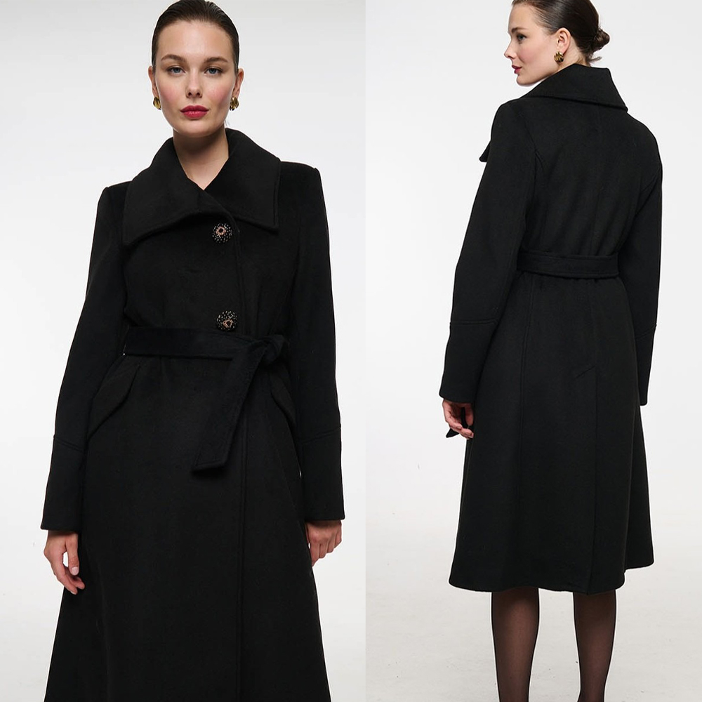 Women'S Formal Wear Plus Size - Damski płaszcz wełniany w stylu vintage