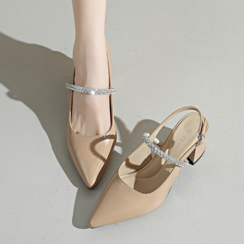 Formal Women Daily Wear Sandals - Damskie czółenka z kwadratowym noskiem, zdobione
