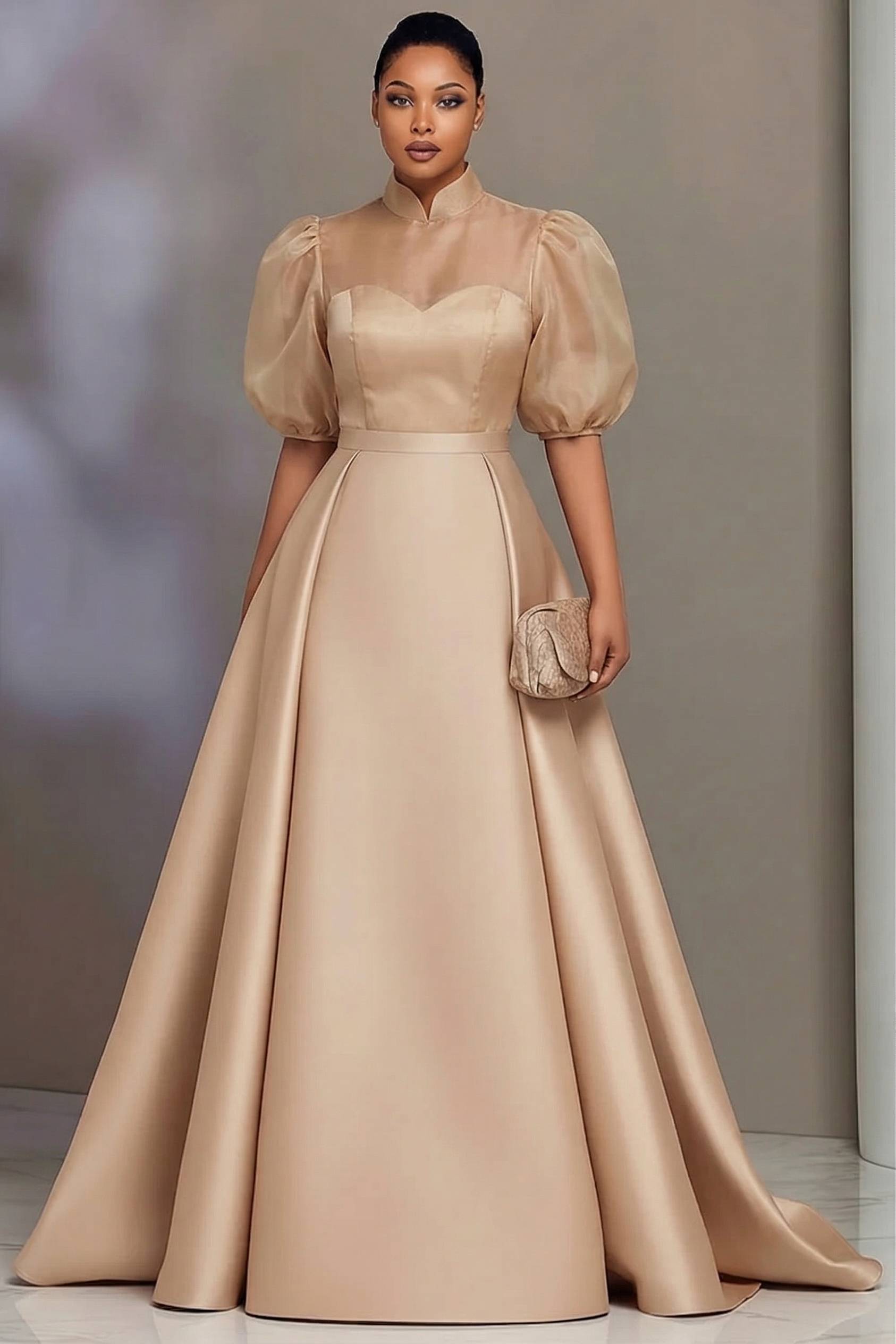 Women'S Formal Wear Wedding - Eleganckie satynowe sukienki na studniówkę plus