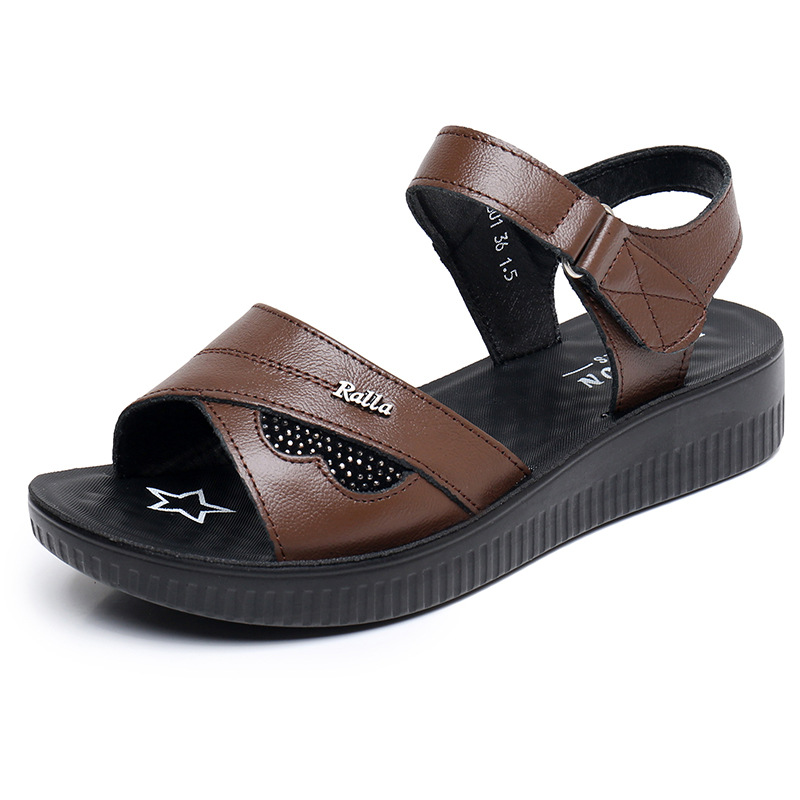Czarne skórzane sandały damski – Formal Women Daily Wear Sandals recenzja i cena