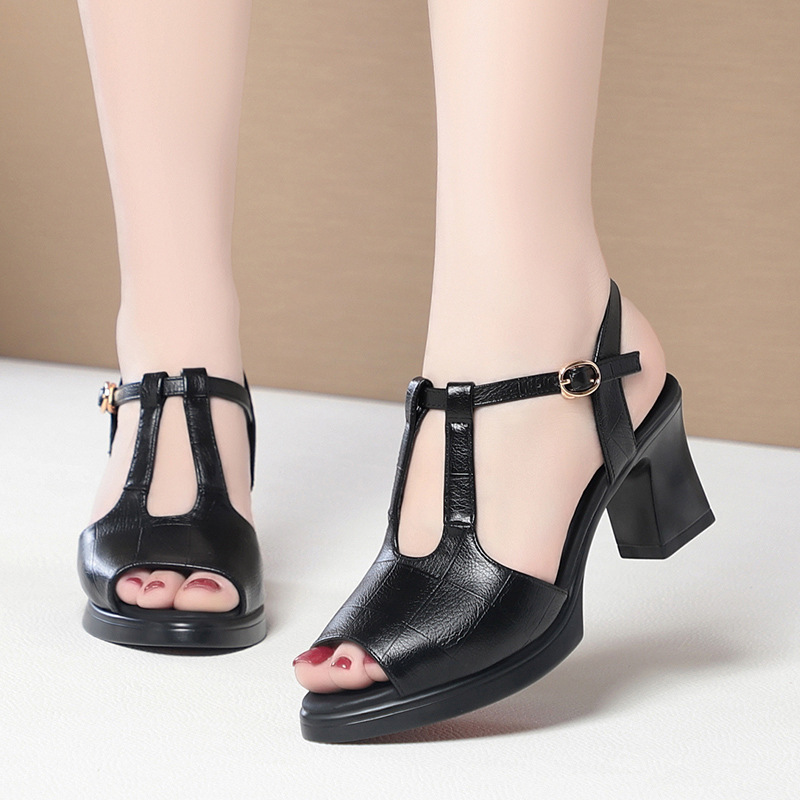 Czarne skórzane sandały damski – Formal Women Daily Wear Sandals recenzja i cena