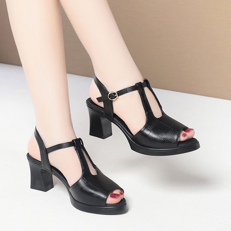 Czarne skórzane sandały damski – Formal Women Daily Wear Sandals recenzja i cena