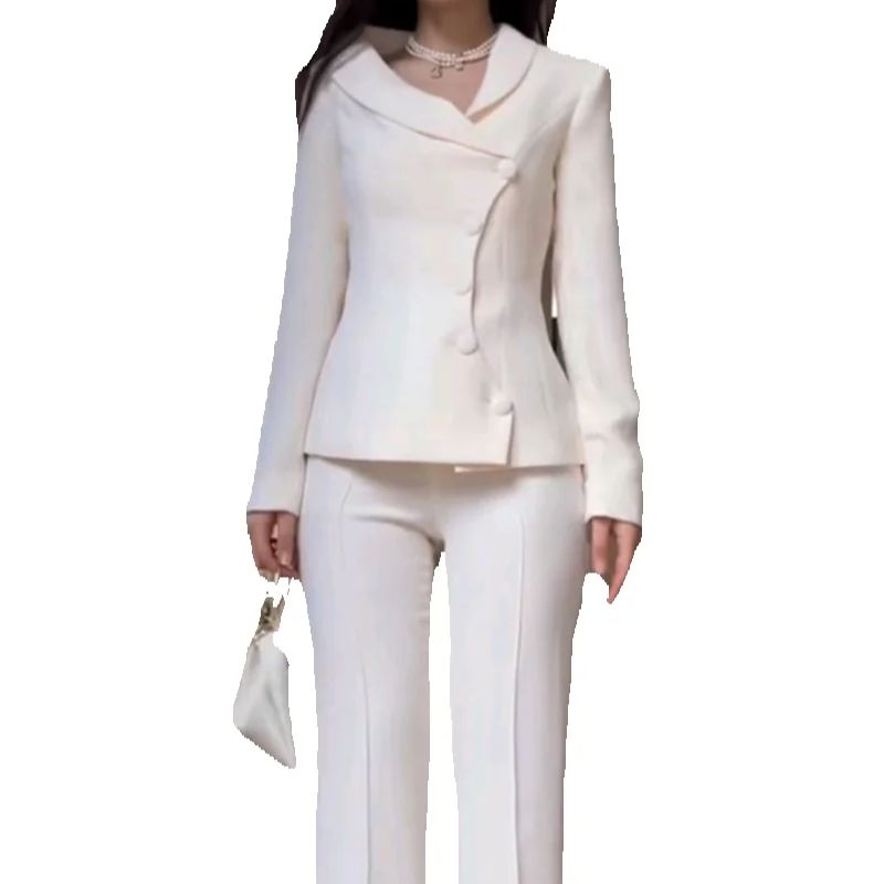 Damski biały garnitur 2-części – Women Formal Wear Coat recenzja i cena