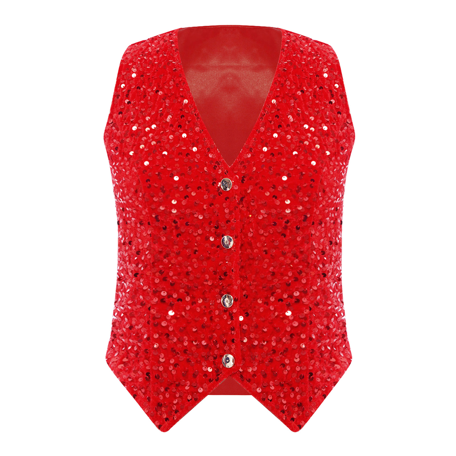 Damska błyszcząca kamizelka z  – Women Formal Wear Vest recenzja i cena