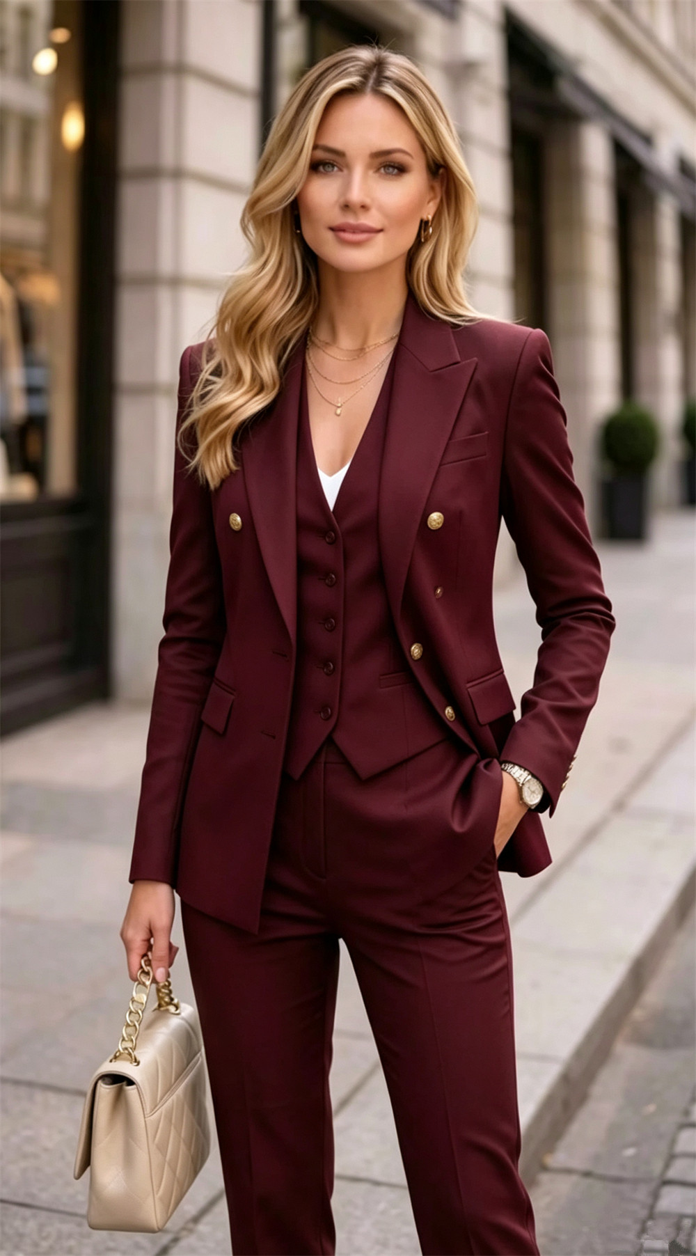 Lawendowy damski dwuczęściowy  – Blazer Set Women Formal recenzja i cena