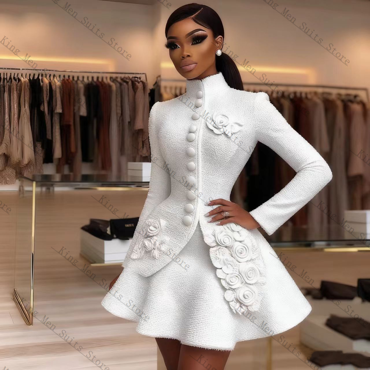 Luksusowy biały damski garnitu – Women Formal Wear Coat recenzja i cena