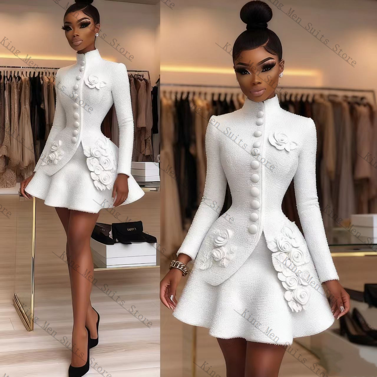 Luksusowy biały damski garnitu – Women Formal Wear Coat recenzja i cena