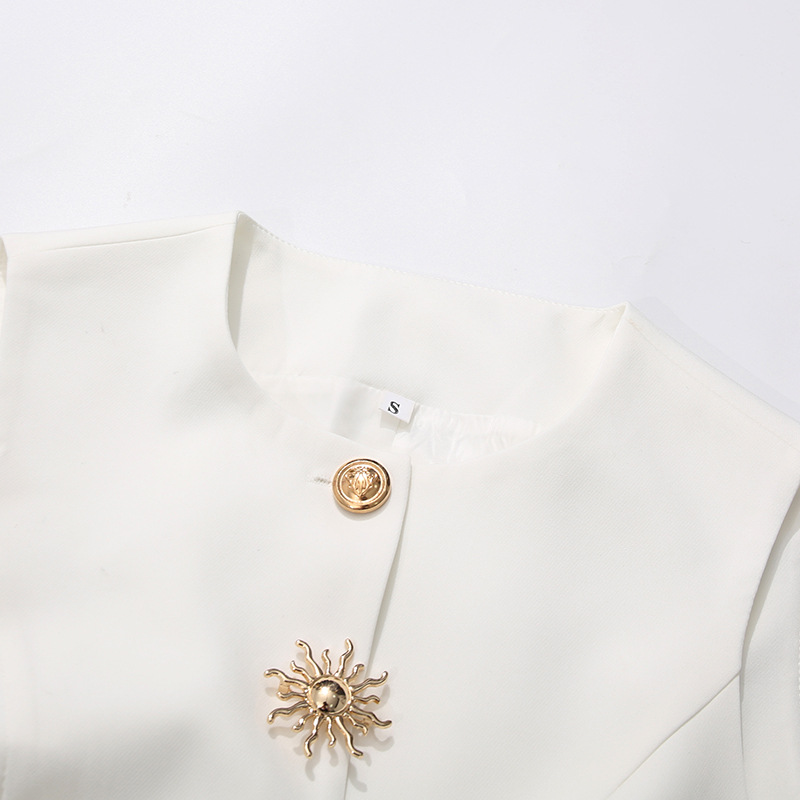 Biała kamizelka z okrągłym dek – Women Formal Wear Vest recenzja i cena