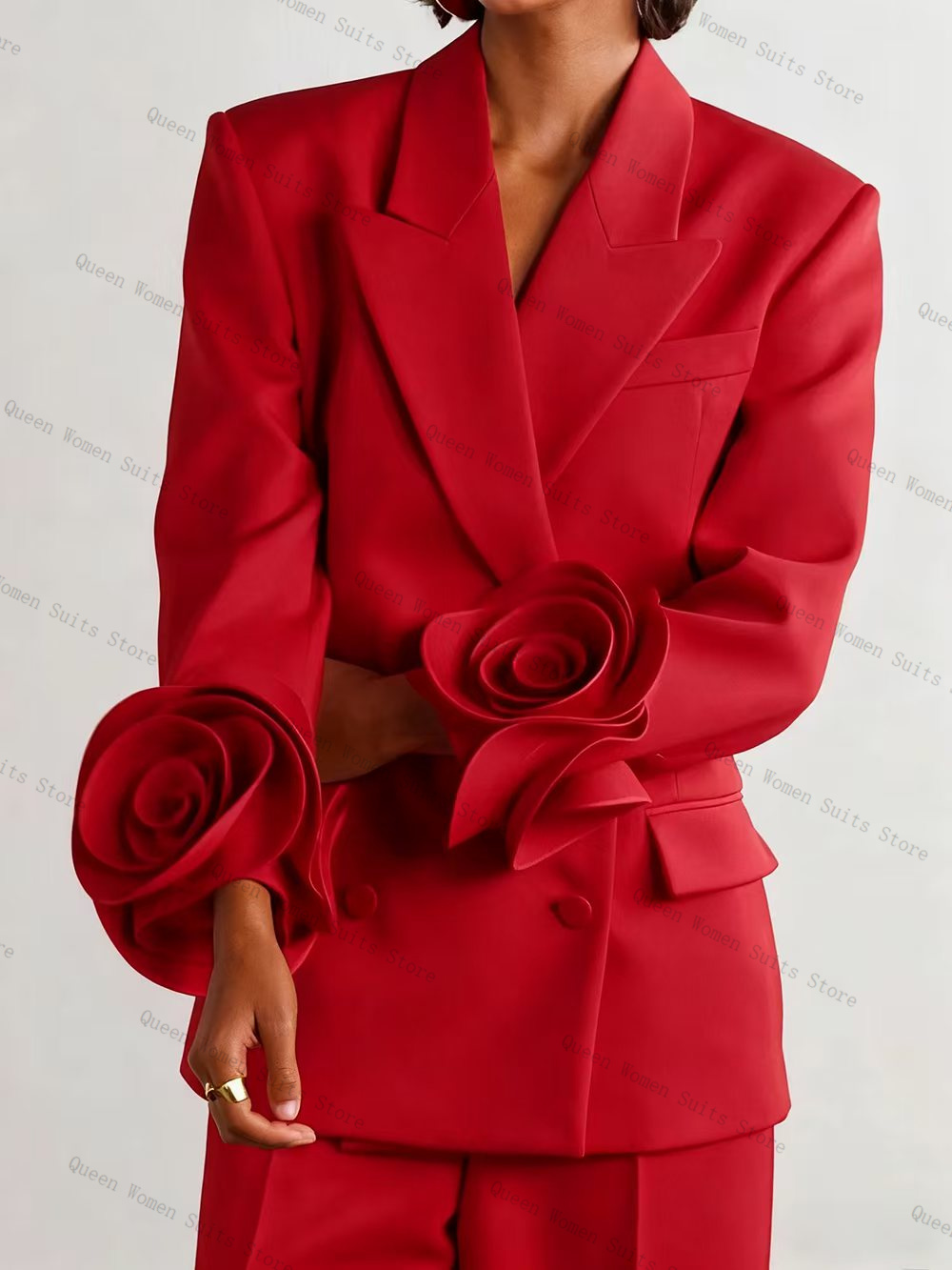 Luksusowy czerwony damski garn – Women Formal Wear Coat recenzja i cena
