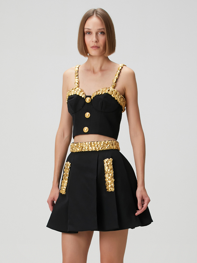 Czarny dwuczęściowy zestaw VC: – Women'S Holiday Formal Wear recenzja i cena