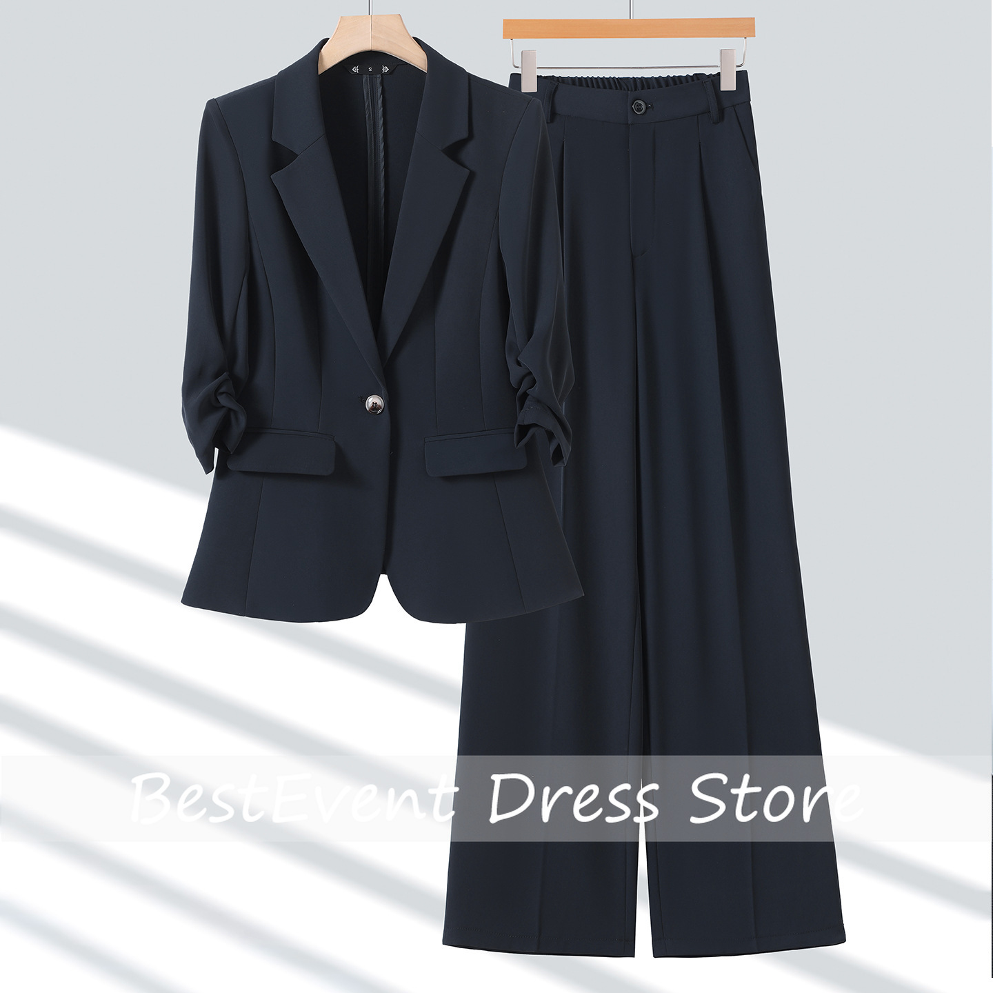 Jasnoniebieska damska marynark – Blazer Set Women Formal recenzja i cena