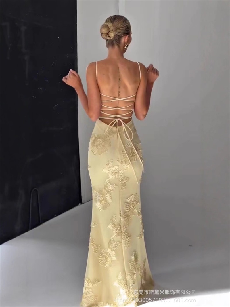 Żółta Sukienka Wieczorowa Dams – Women'S Holiday Formal Wear recenzja i cena