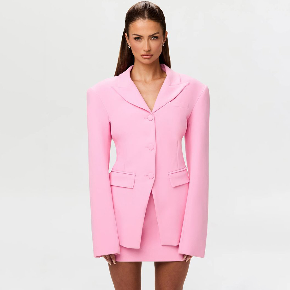 Żywy Różowy Damski Zestaw Dwuc – Women'S Formal Wear Jackets recenzja i cena