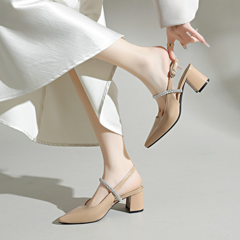 Damskie czółenka z kwadratowym – Formal Women Daily Wear Sandals recenzja i cena