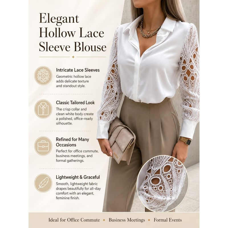 Damska satynowa bluzka zapinan – Women Formal Wear For Meeting recenzja i cena
